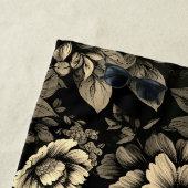 セピアトーンヴィンテージフローラプリント ビーチタオル (インサイチュ)