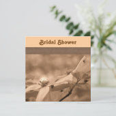 セピアドッグウッドフラワーズブライダルシャワー招待 招待状 (スタンド正面)