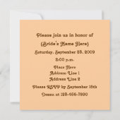 セピアドッグウッドフラワーズブライダルシャワー招待 招待状 (裏面)