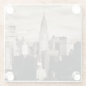 セピアニューヨークシティインクスケッチ ガラスコースター (裏面)
