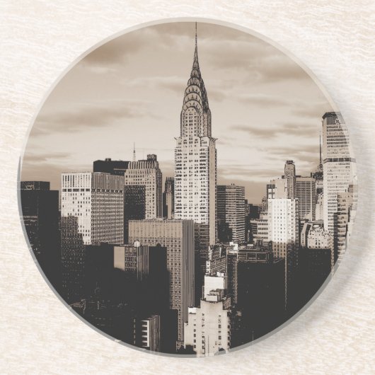 セピアニューヨークシティインクスケッチ コースター (正面)