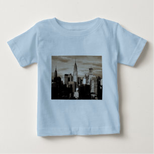 セピアニューヨークシティインクスケッチ ベビーTシャツ