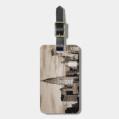 セピアニューヨークシティインクスケッチ ラゲッジタグ (正面縦)