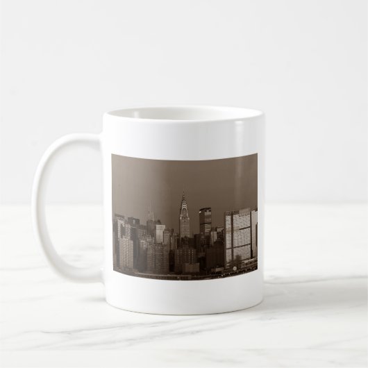 セピアニューヨークシティスカイライン コーヒーマグカップ (左)