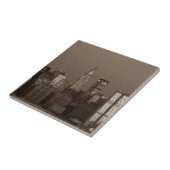 セピアニューヨークシティスカイライン タイル (側面)