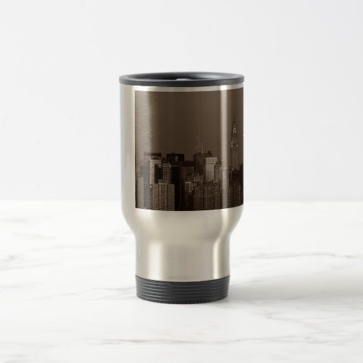 セピアニューヨークシティスカイライン トラベルマグ (中央)