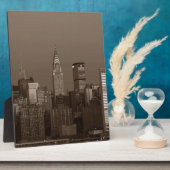 セピアニューヨークシティスカイライン フォトプラーク (側面)