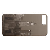 セピアニューヨークシティスカイライン Case-Mate iPhoneケース (裏面(横))
