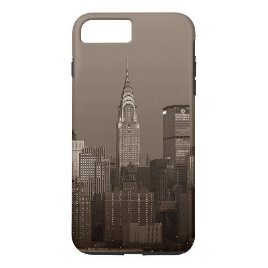 セピアニューヨークシティスカイライン Case-Mate iPhoneケース (裏面)