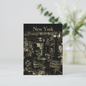 セピアニューヨークシティナイトスカイライン ポストカード (スタンド正面)
