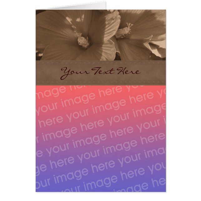 セピアハイビスカスフラワーフォトカード (正面)