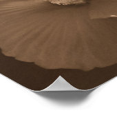 セピアハイビスカスフラワーペア ポスター (角)