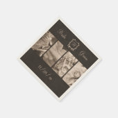 セピアバイクもしくは自転車に乗る人結婚ズ写真カスタム紙ナプキンス スタンダードカクテルナプキン (角)