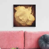 セピアバラと雨滴の高齢者ヴィンテージルック キャンバスプリント (インサイチュ (リビング))