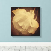 セピアバラと雨滴の高齢者ヴィンテージルック キャンバスプリント (インサイチュ (ウッドフロア))