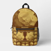 セピアバラレインドロップエイジヴィンテージ パーソナライズされた プリントバックパック (正面)