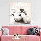 セピアバレエスリッパポインテシューズダンステンプレート キャンバスプリント (インサイチュ (リビング))