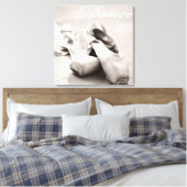 セピアバレエスリッパポインテシューズダンステンプレート キャンバスプリント (インサイチュ (寝室))