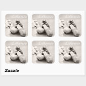 セピアバレエスリッパポインテシューズダンステンプレート スクエアシール (シート)