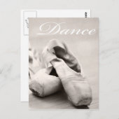 セピアバレエスリッパポインテシューズダンステンプレート ポストカード (正面/裏面)