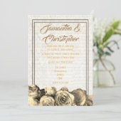 セピアパーチメント伝統的フローラ結婚ズ 招待状 (スタンド正面)