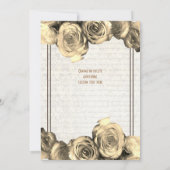 セピアパーチメント伝統的フローラ結婚ズ 招待状 (裏面)