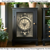 セピアビクトリアンステームパンク時計CZ2Sデコページ 薄葉紙