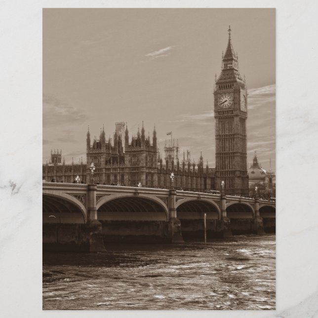 セピアビッグベンタワーパレスオブウェストミンスター (正面)