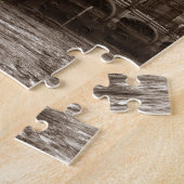 セピアビッグベンタワーパレスオブウェストミンスター ジグソーパズル (側面)