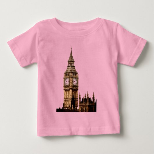 セピアビッグベンタワー ベビーTシャツ (正面)