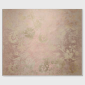 セピアピンクローズ金ゴールドフローラコテージグルンジーダマスク ラッピングペーパー (フラット)