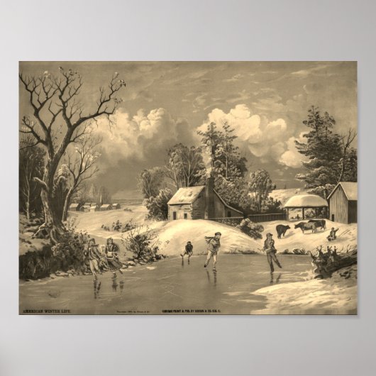 セピアフィルタでアメリカの冬の時間 ポスター (正面)