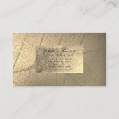 セピアフェイクゴールドフォイル植物学美しいスタジオスチリ 名刺 (裏面)