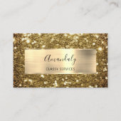 セピアフェイク金ゴールドグリッターQRコードロゴマスタードブシン 名刺 (正面)