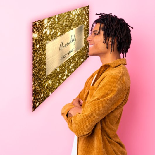 セピアフェイク金ゴールドグリッターQRコードロゴマスタードブシン 名刺