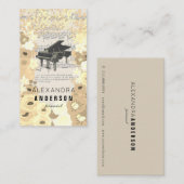 セピアフラワーズピアニスト音楽先生名刺 名刺 (正面/裏面)