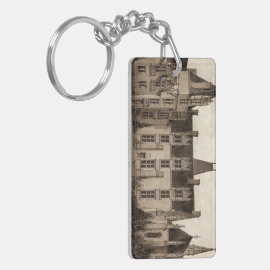 セピアフランスのトーンの美しいシャトー キーホルダー (正面左)