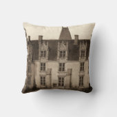セピアフランスのトーンの美しいシャトー クッション (裏面)