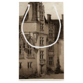 セピアフランスのトーンの美しいシャトー スモールペーパーバッグ (裏面)