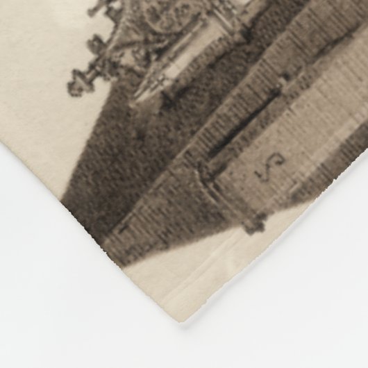 セピアフランスのトーンの美しいシャトー フリースブランケット (角)