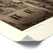 セピアフランスのトーンの美しいシャトー ポスター (角)