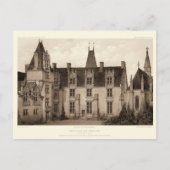 セピアフランスのトーンの美しいシャトー ポストカード (正面)