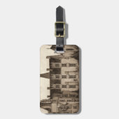 セピアフランスのトーンの美しいシャトー ラゲッジタグ (正面縦)