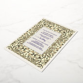 セピアフローラアラベスク結婚式招待状 – フォイル 箔招待状 (回転した状態)