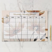 セピアフローラパーソナライズされた月プランナー ペーパーパッド (インサイチュ)