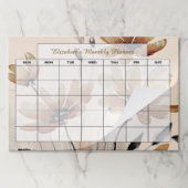 セピアフローラパーソナライズされた月プランナー ペーパーパッド (折り畳み)