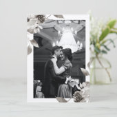 セピアフローラフォトウォーターカラー結婚式招待状 招待状 (スタンド正面)