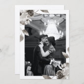 セピアフローラフォトウォーターカラー結婚式招待状 招待状 (正面/裏面)