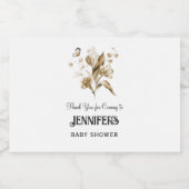 セピアフローラブーケ、ベビーシャワーありがとう。 リキュールボトルラベル (シングルラベル)