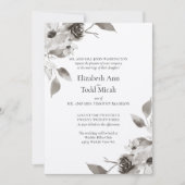 セピアフローラ水彩結婚式招待状 招待状 (正面)